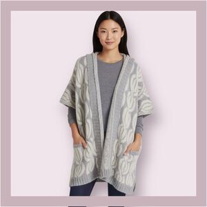 Aerie Oversized Loose Knit Wool Blend Poncho Cardigan